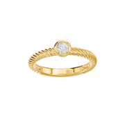 Bague diamant naturel rond 0.20 carat or jaune Gaïa